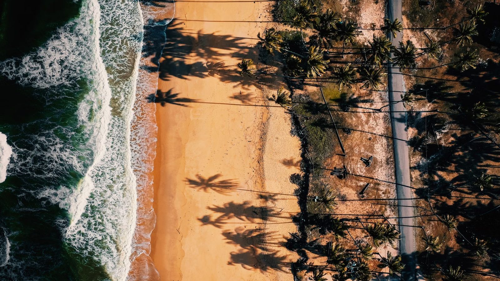 Linia brzegowa i plaża z góry