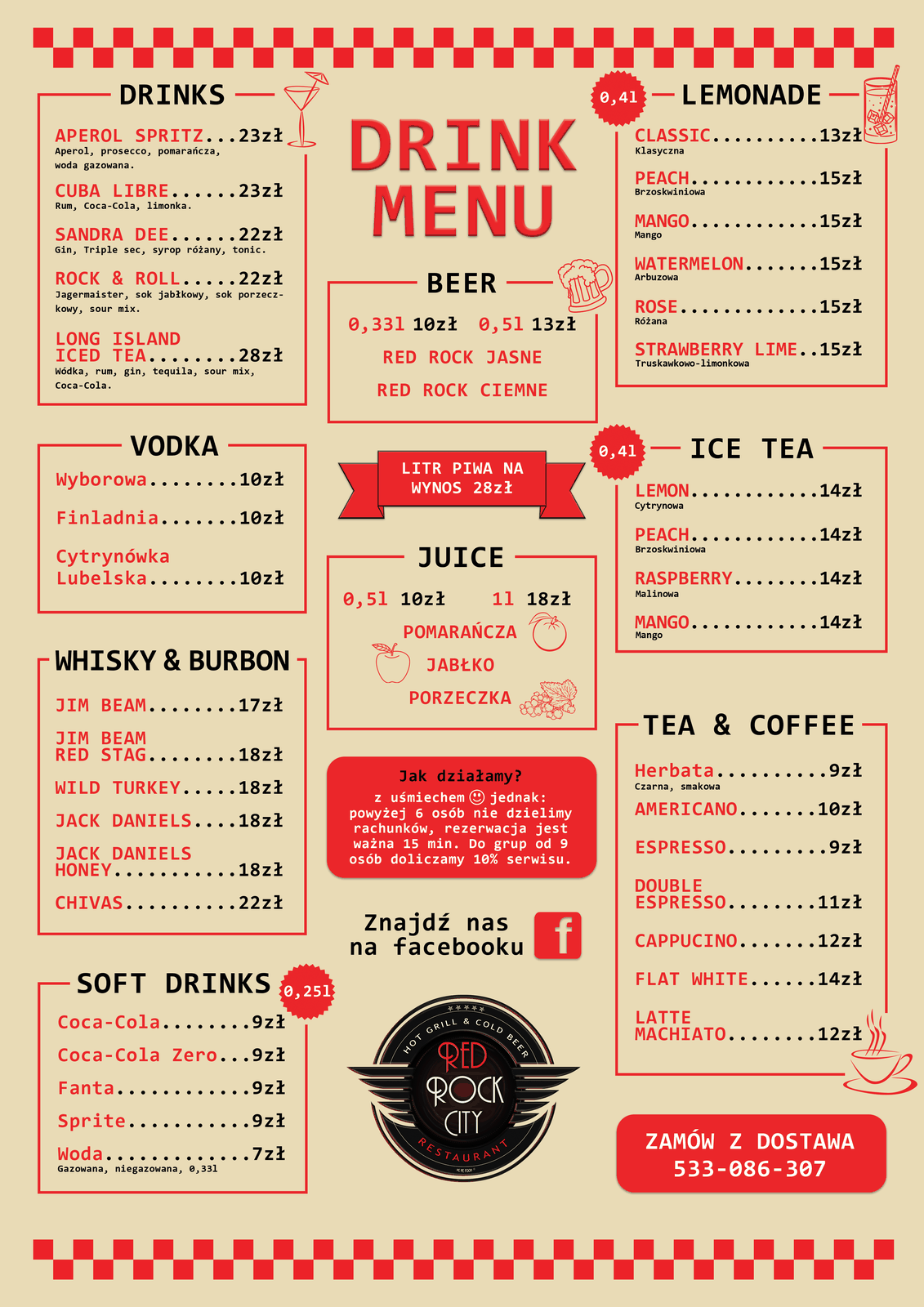 Red Rock City — menu (drinki)