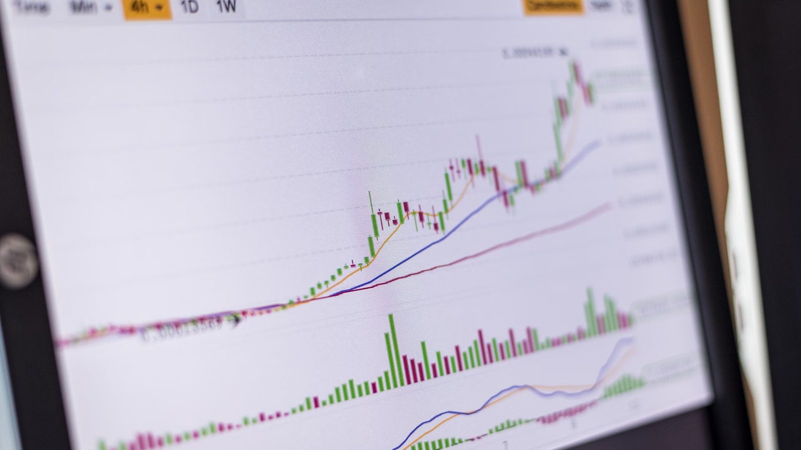 Rosnący wykres ruchu na ekranie