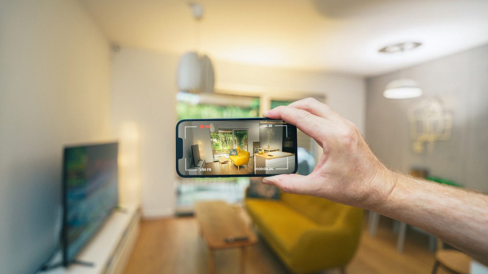 Pionowy film o nieruchomości na telefonie