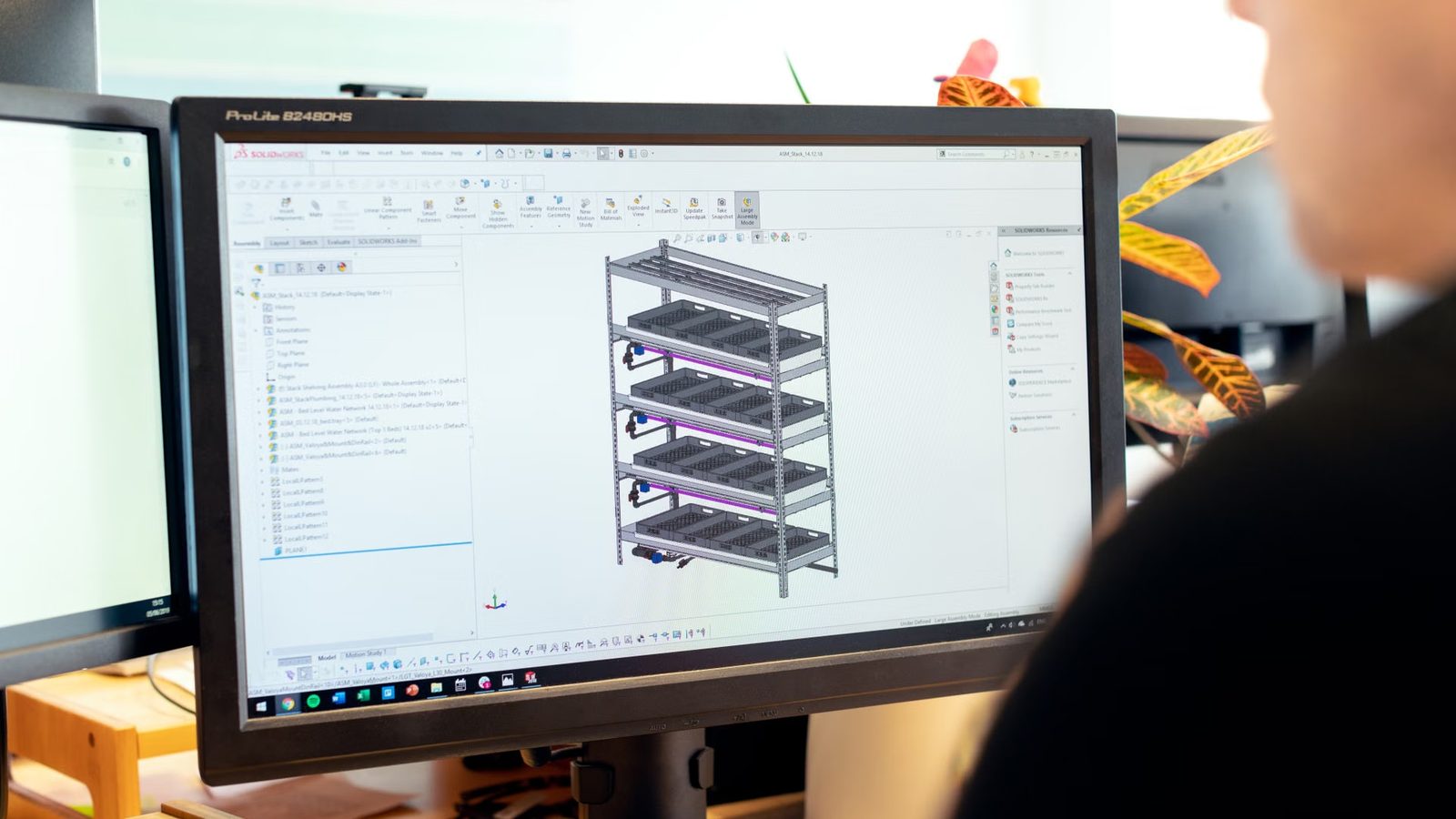 Rysunek techniczny na ekranie komputera