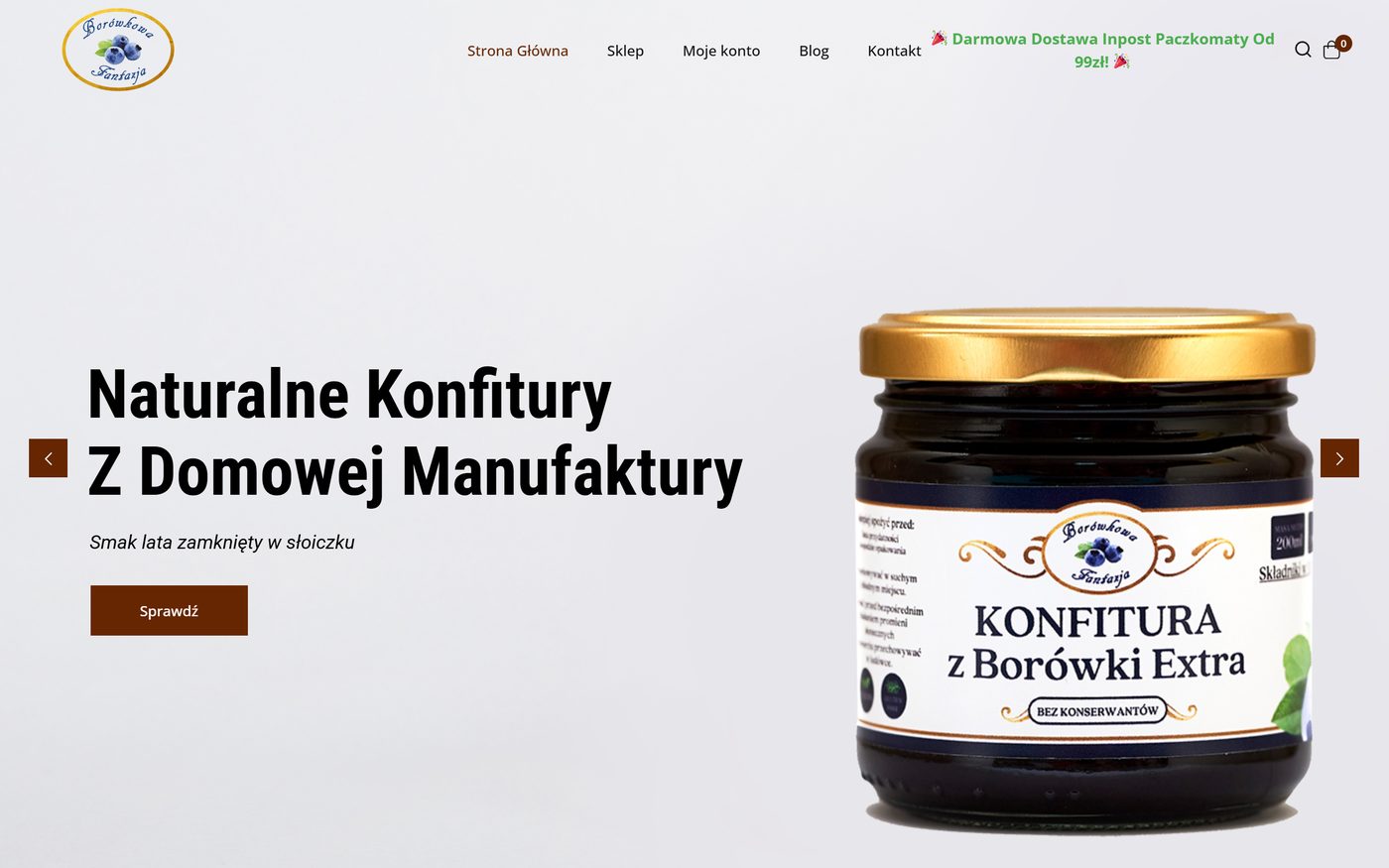 Borówkowa Fantazja — podgląd strony