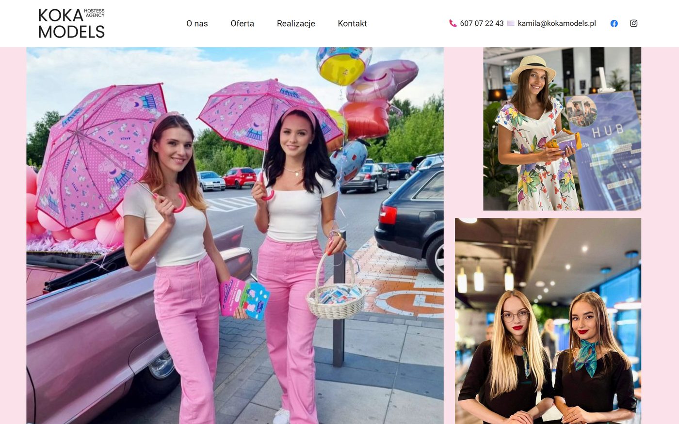 Koka Models — podgląd strony